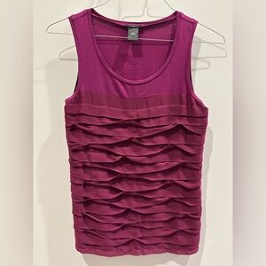 Ann Taylor Fuchsia Ruffled Tank Top